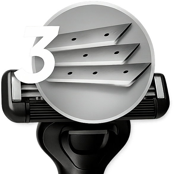 Détail des trois lames soudées